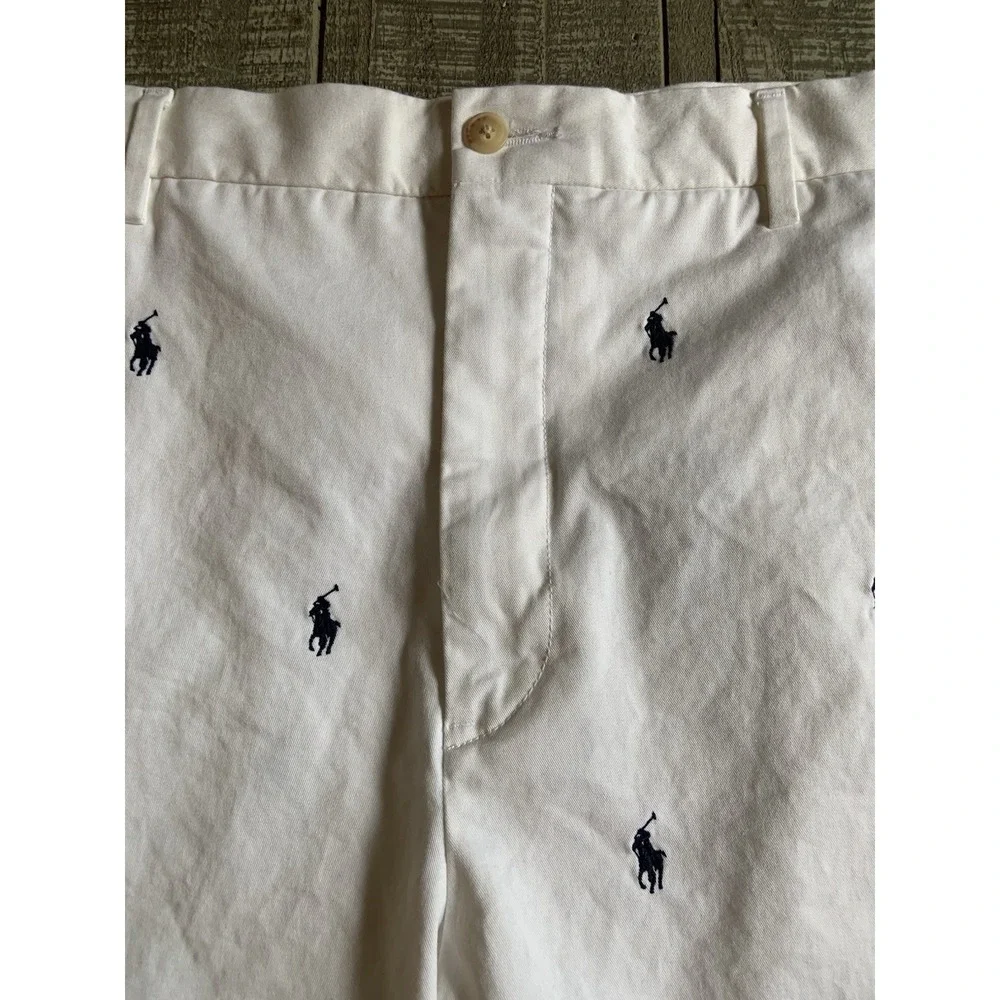 Polo Ralph Lauren White All Over Pony Shorts Size 42 Stretch Classic Fit 9